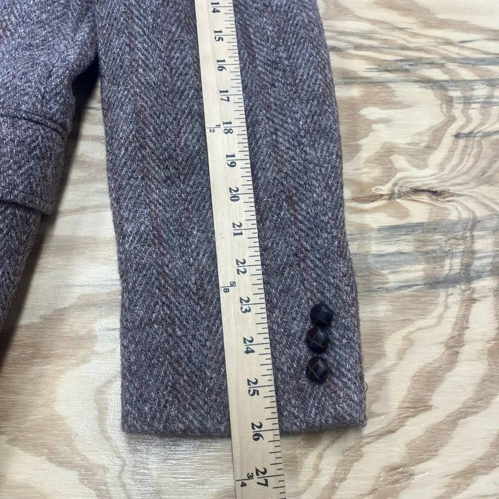 Harris Tweed Mens Herringbone Blazer Jacket 44R Pure Scottish Wool Unstructured